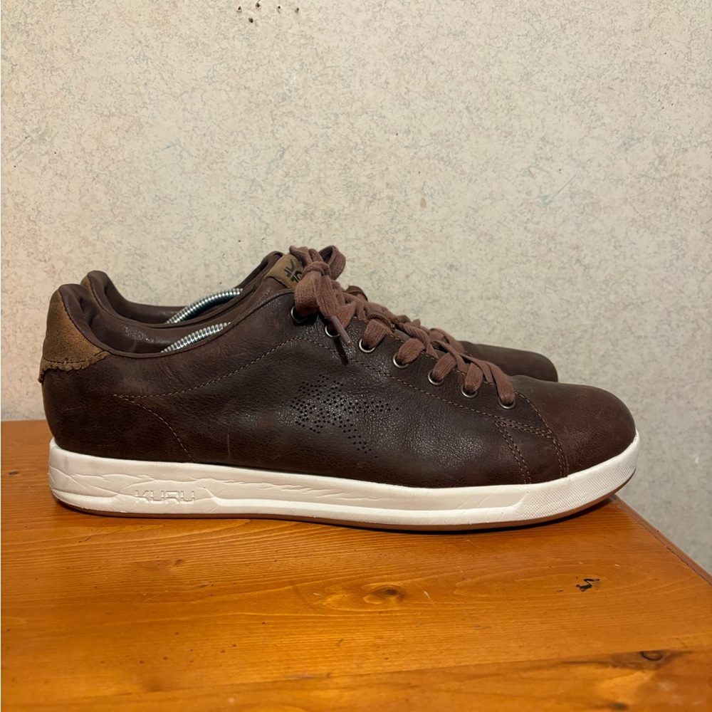 Kuru Roam Sneakers Brown Leather Mens 13 Low Top Business Casual Lace up Shoes